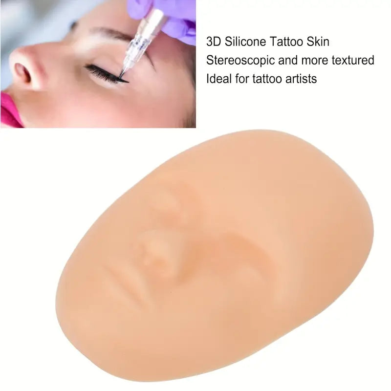 3D silicone training heads for tattoo