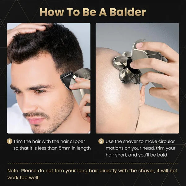 High Quality 6 In 1 7D Floating Mens Electric Rechargeable Shaver for Bald Head