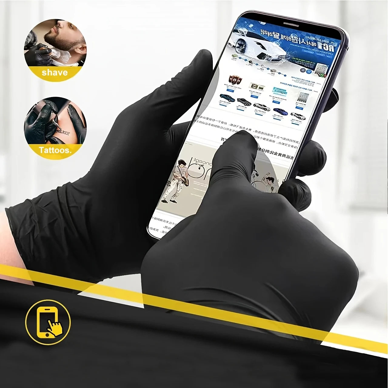 Black Disposable Nitrile Gloves